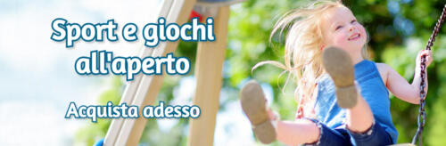 Banner Sport e giochi all'aperto scritto